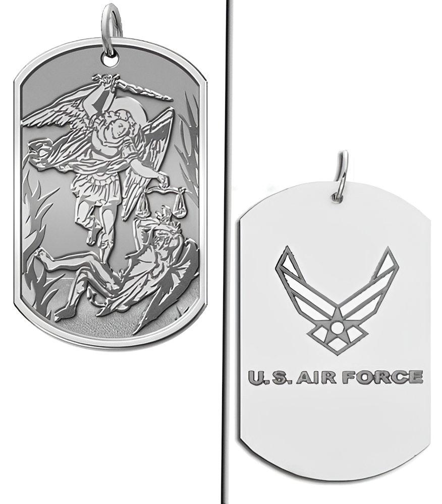 Saint Michael Doubledside AIR FORCE Dogtag Religious Medal "EXCLUSIVE"