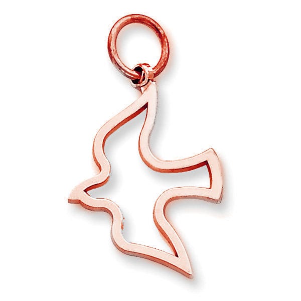 14k White Gold Dove Charm