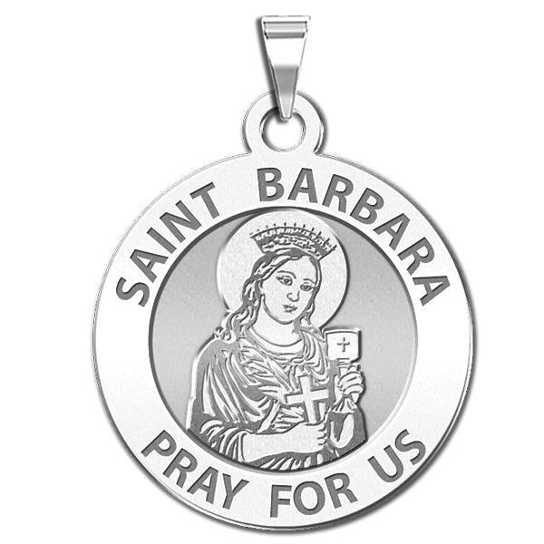 Saint Barbara Round Religious Medal