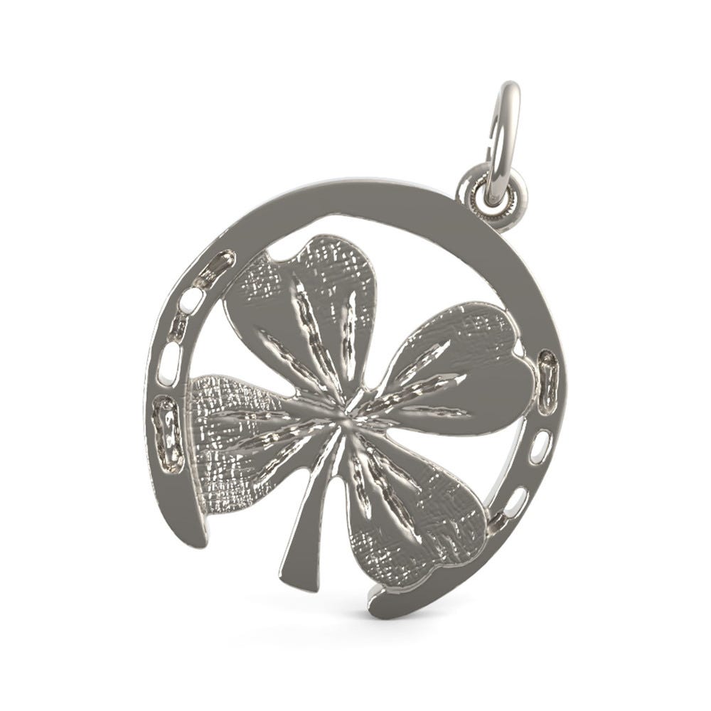 Good Luck Horseshoe & Clover Charm(2582)