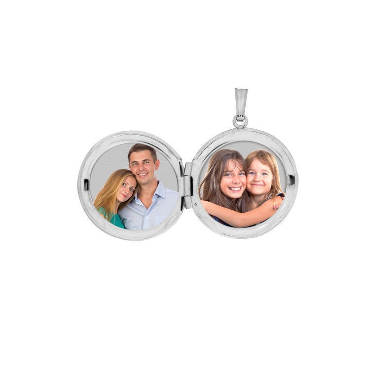 Silver Round Swivel Photo Locket