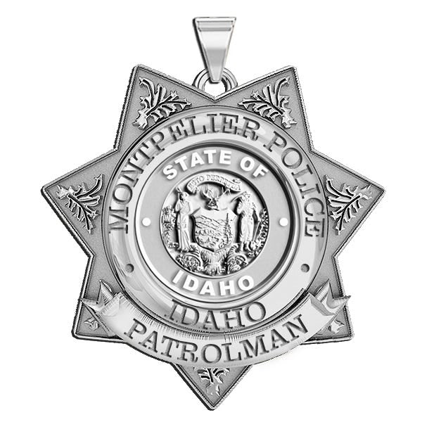 Personalized Idaho Patrolman Badge w/ Rank and State