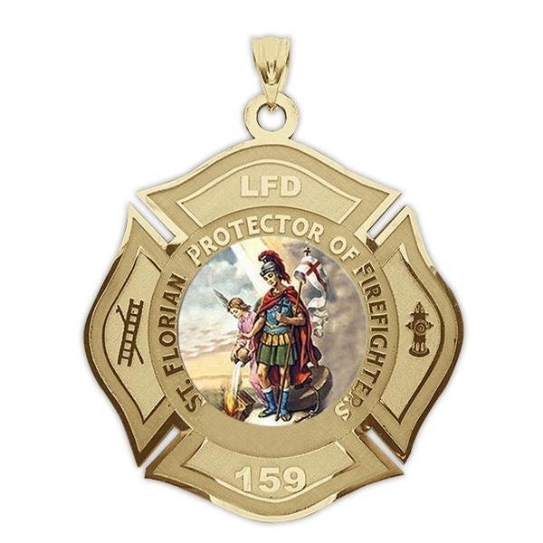 Customized Saint Florian Badge Religious Color Medal