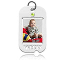 Dog Tag W/ Name Cut  and Birthstone Photo Pendant Picture Charm