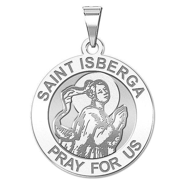 Saint Isberga Round Religious Medal  "EXCLUSIVE"
