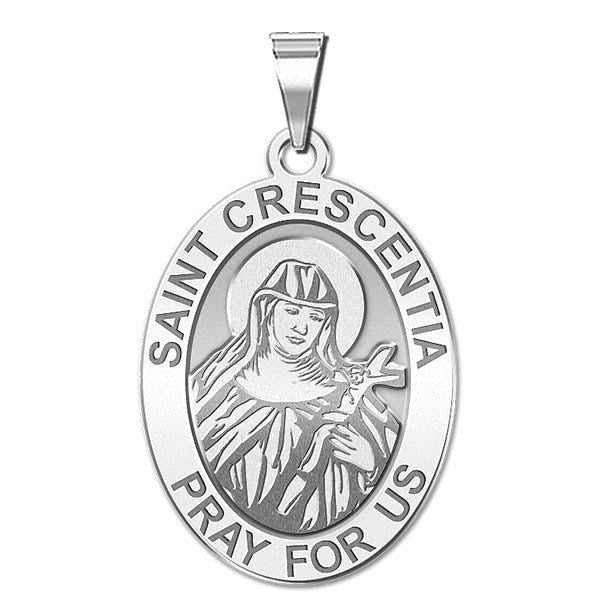 Saint Crescentia Round Religious Medal - Oval