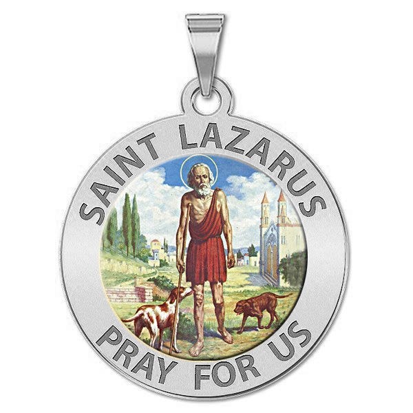 Saint Lazarus Religious Medal "Color EXCLUSIVE"