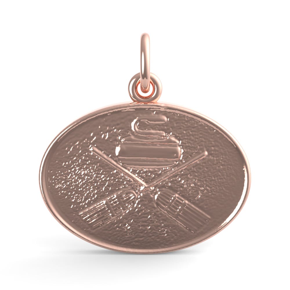 Curling Oval Disc Charm(3403)