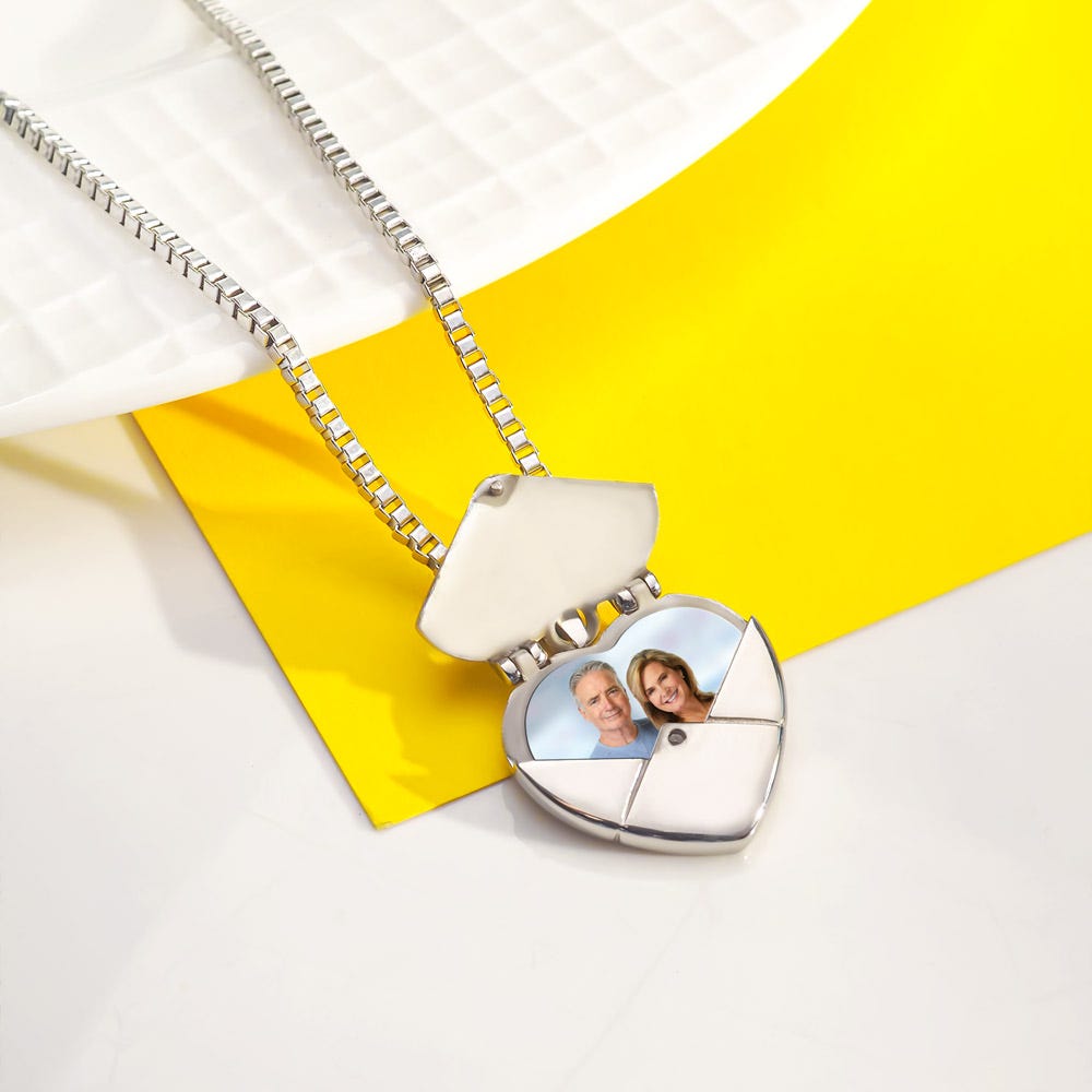 Stainless Steel Envelope Heart Photo Locket