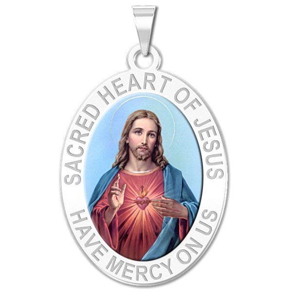 Sacred Heart of Jesus Religious Medal Color