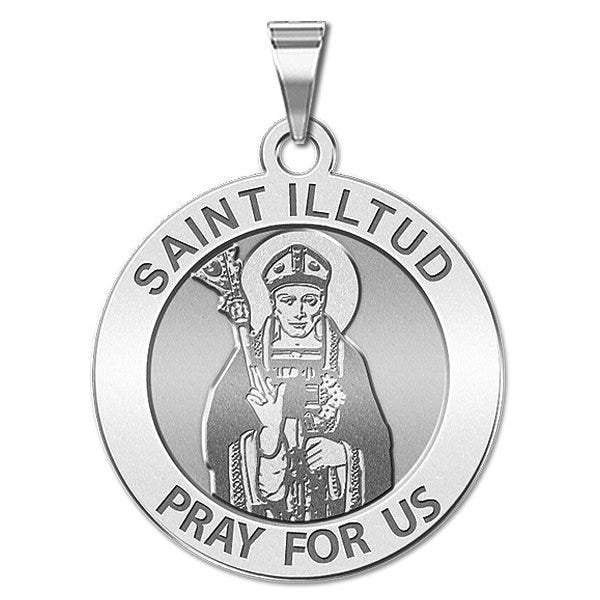 Saint Illtud Round Religious Medal  "EXCLUSIVE"