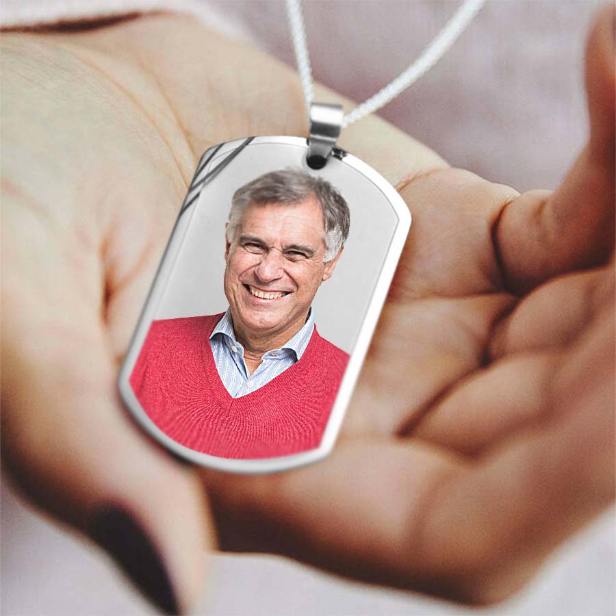 Memorial Stainless Steel Photo Dog Tag Photo Pendant