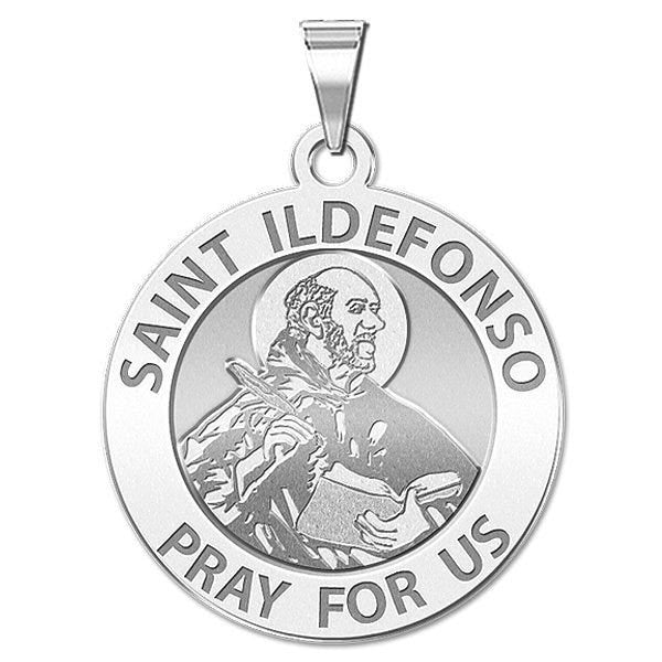 Saint Ildefonso Round Religious Medal