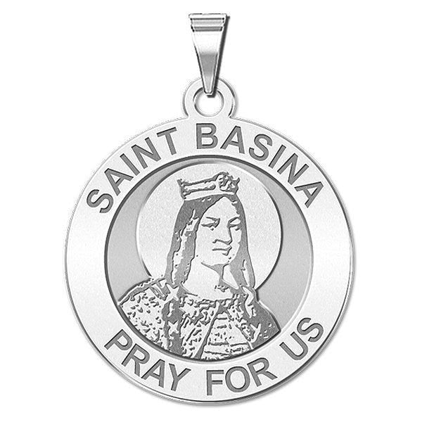 Saint Basina Round Religious Medal "EXCLUSIVE"