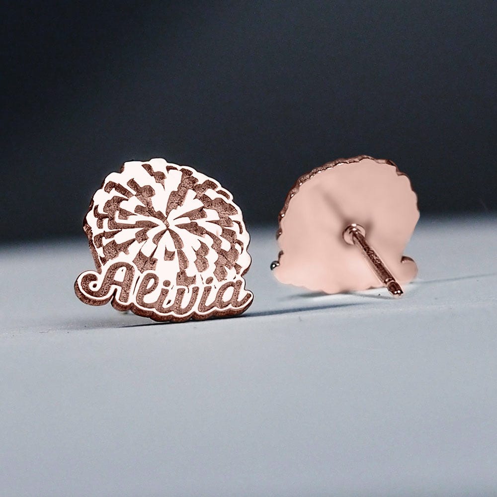 Personalized Cheerleader Pom-Pom Earrings