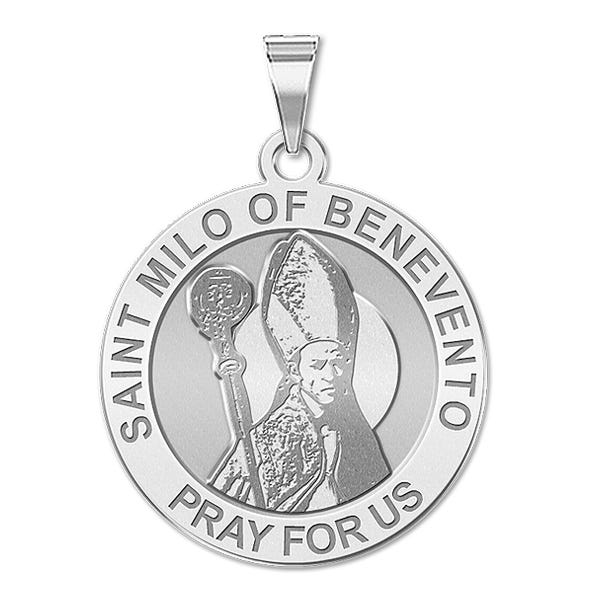 Saint Milo of Benevento Round Religious Medal