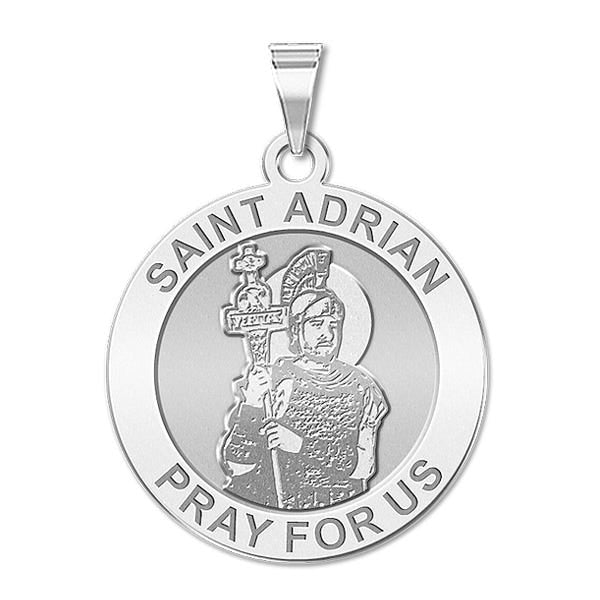 Saint Adrian Round Religious Medal - "EXCLUSIVE"