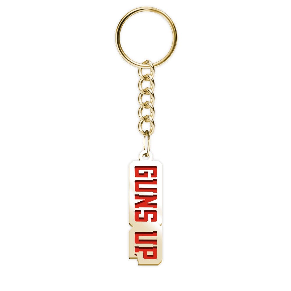 Texas Tech Color Enamel Guns Up Block Keychain