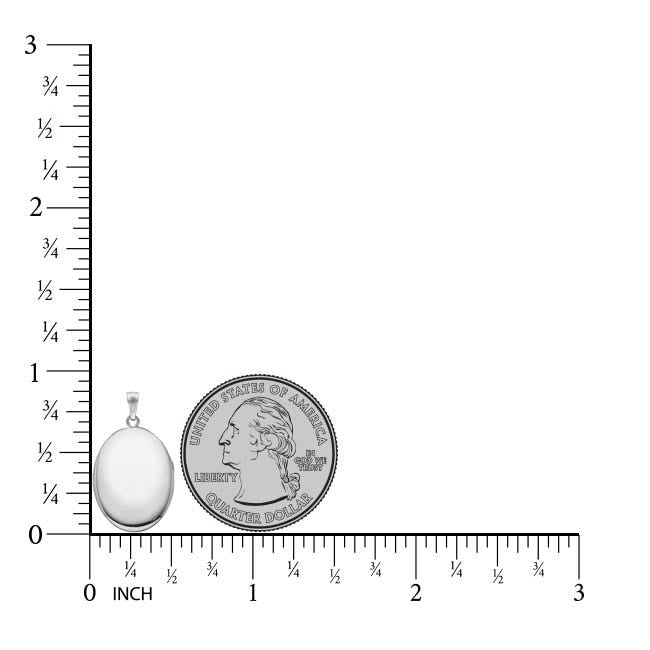 Silver Plain Small Oval Photo Locket
