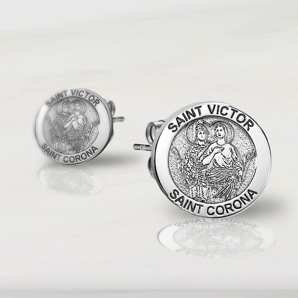 Pair of Saint Victor and Saint Corona Earrings