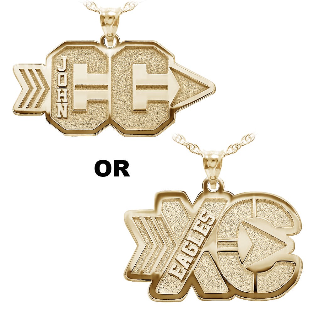Personalized Cross Country Pendant with Name
