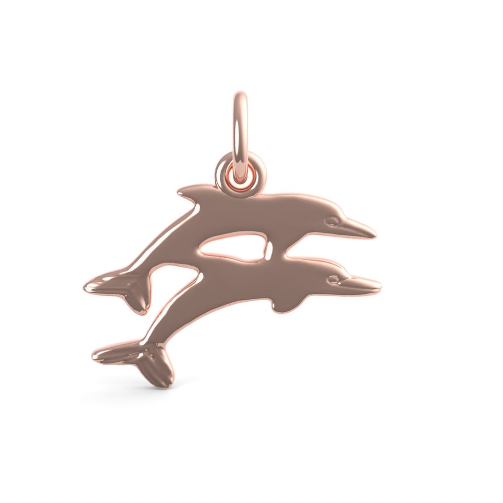 Two Dolphins Jumping Charm