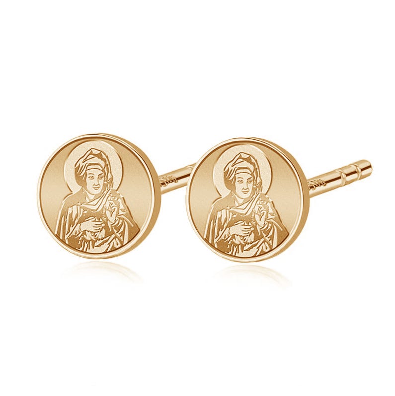 Pair of Saint Elizabeth [of the Visitation] Stud Earrings