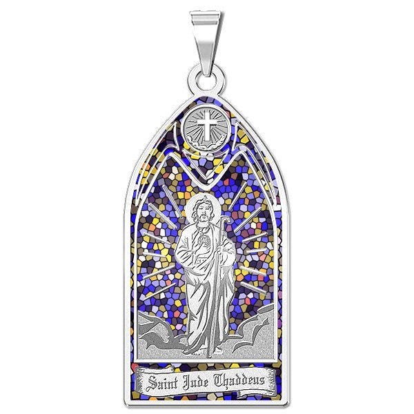 Saint Jude Thaddeus - Stained Glass Religious Medal