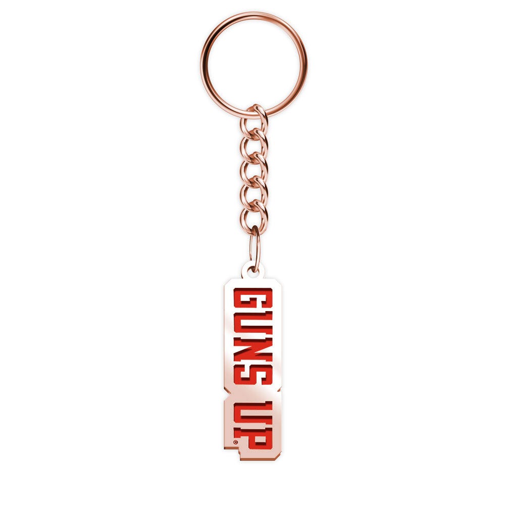 Texas Tech Color Enamel Guns Up Block Keychain