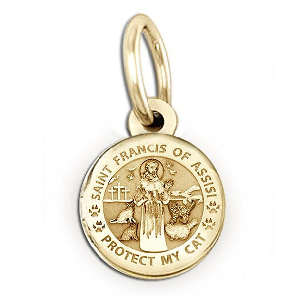Saint Francis of Assisi " Protect My Cat " Round  Picture Locket