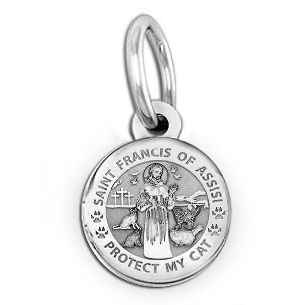 Saint Francis of Assisi " Protect My Cat " Round  Picture Locket