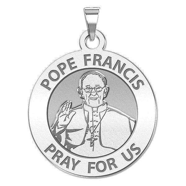 Pope Francis Religious Medal Round Laser Engraved "EXCLUSIVE"