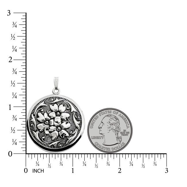 Silver Antique Round Photo Locket