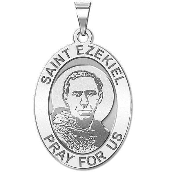 Saint Ezekiel Religious Oval Medal