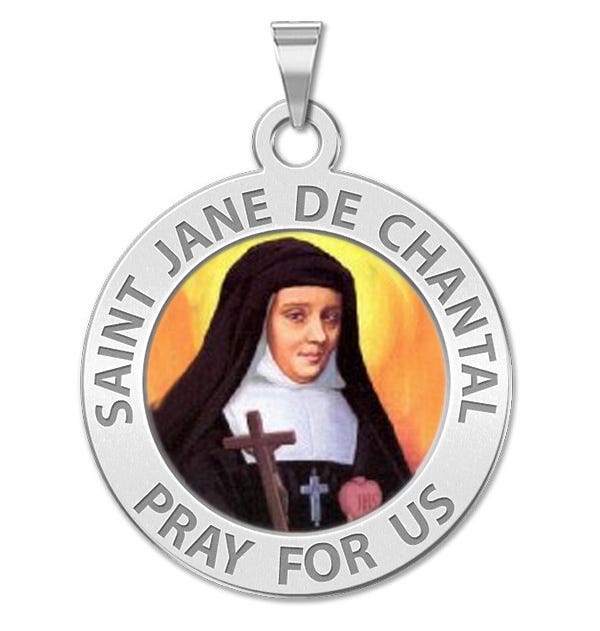 Saint Jane De Chantal Round Religious Medal Color