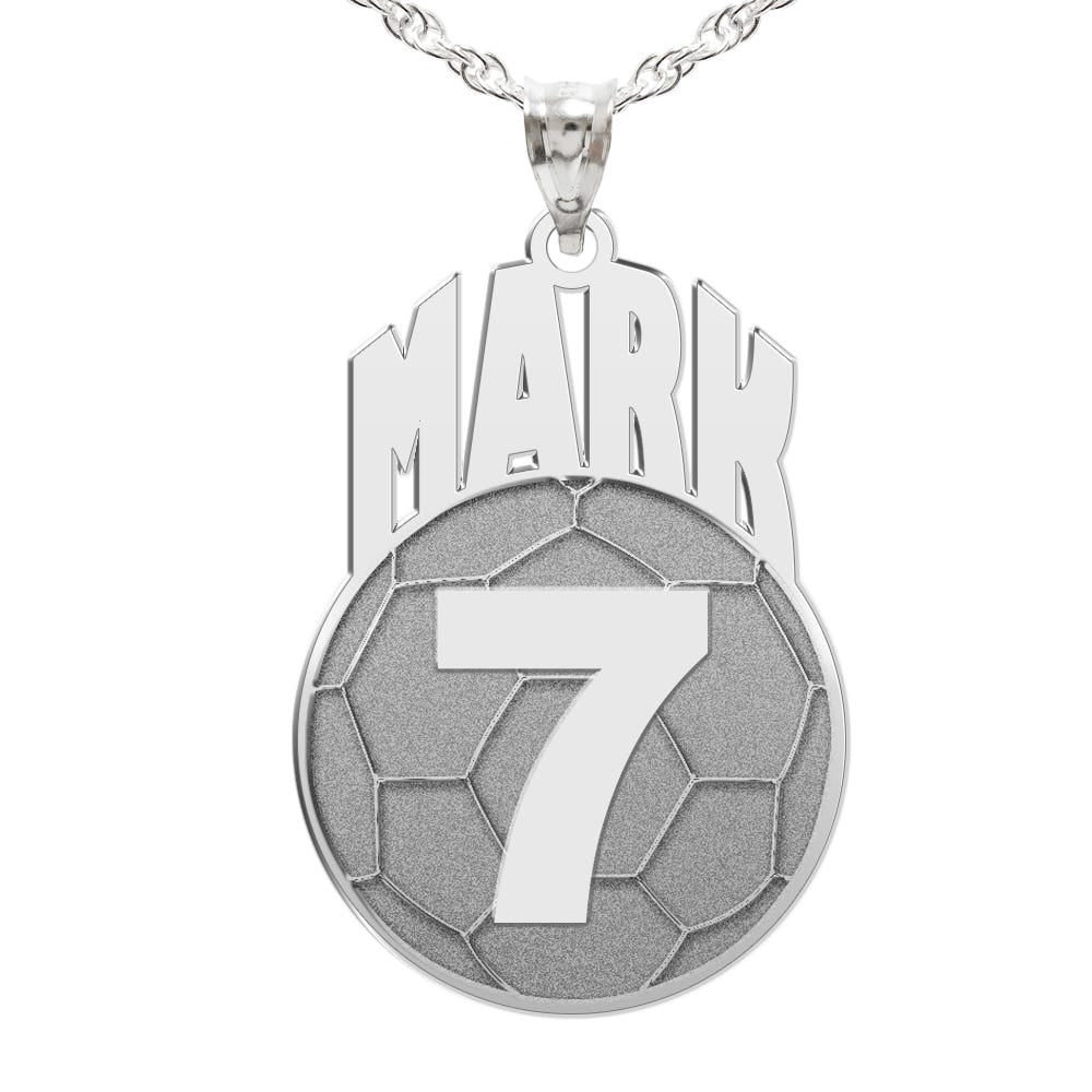 Custom Soccer Pendant w/ Name & Number