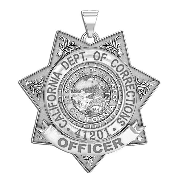 Personalized California Department of Corrections Badge w/ Rank and Number
