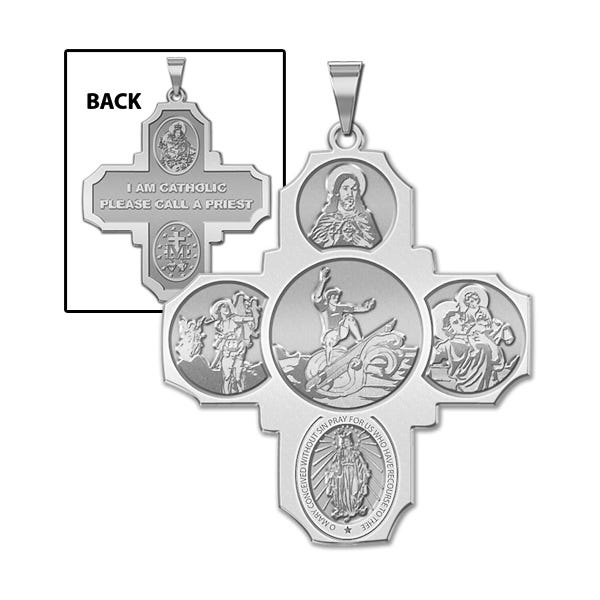 Four Way Cross - Surfing Religious Medal  "EXCLUSIVE"