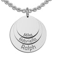 Personalized Round Mother's Three Disc Charm Pendant