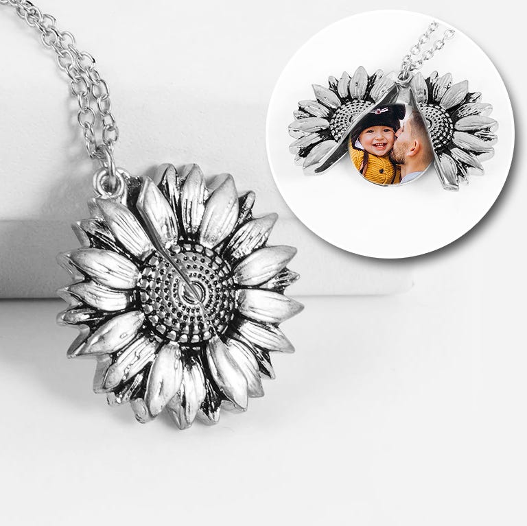 Exclusive Sunflower Photo Locket & Chain
