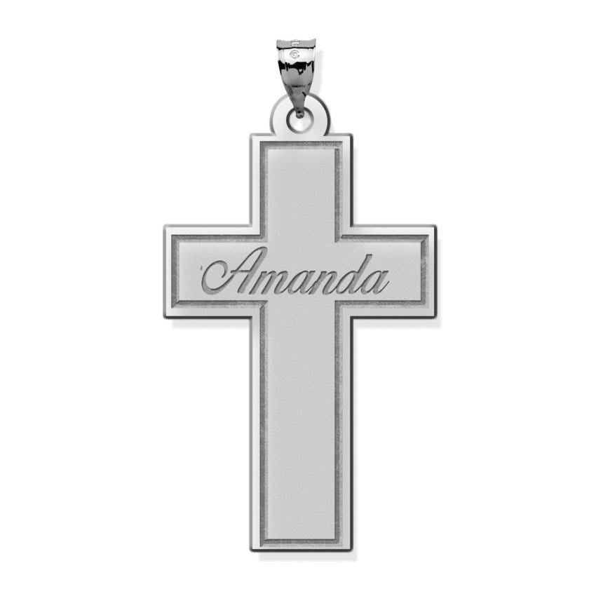 Personalized Cross with "Script Name" Etched