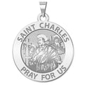 Saint Charles Borromeo w/ Angels Round Religious Medal