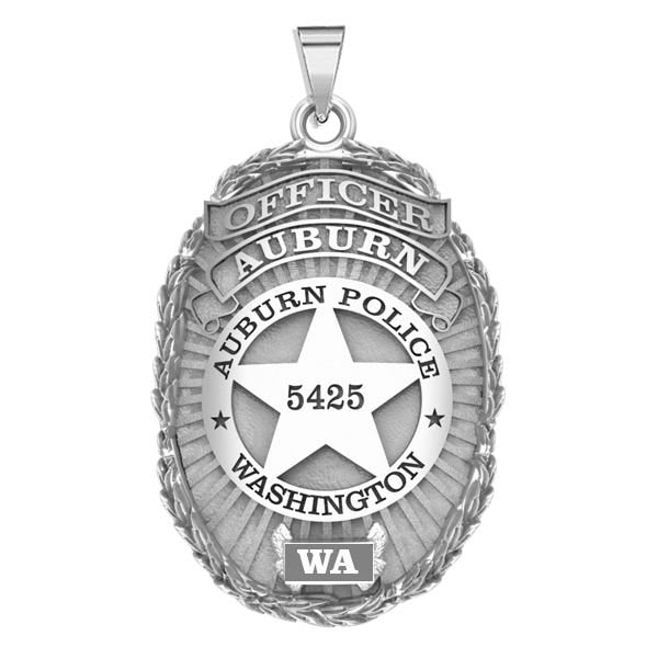 Personalized Auburn, Washington Police Badge with Your Rank and Badge Number