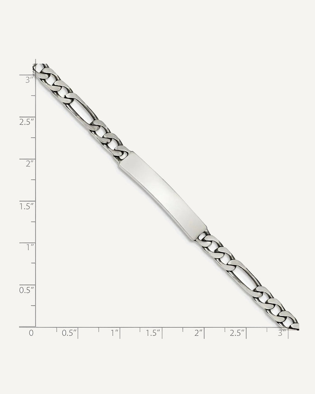 Custom Engraved Sterling Silver Women's Figaro Link ID Bracelet