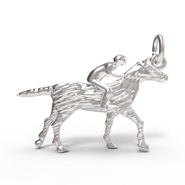 Horse And Jockey Charm