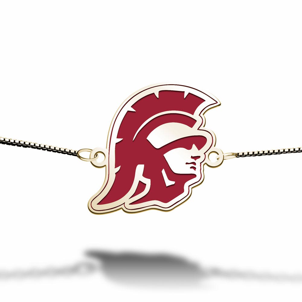 USC Color Enamel Trojan Head Bracelet