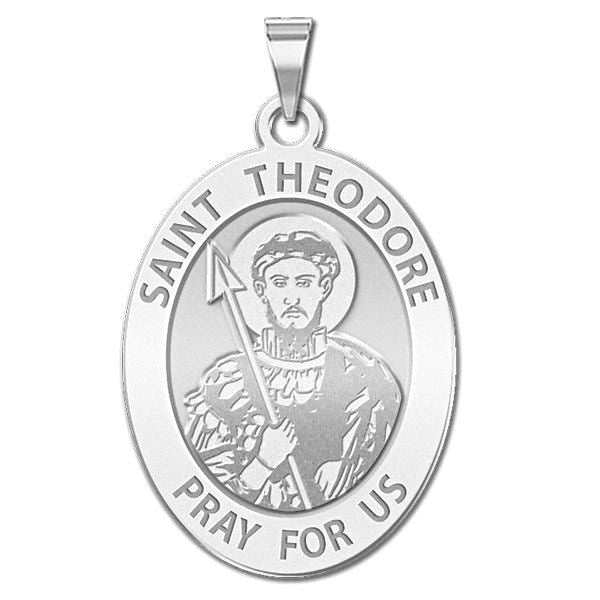 Saint Theodore - Oval Religious Medal