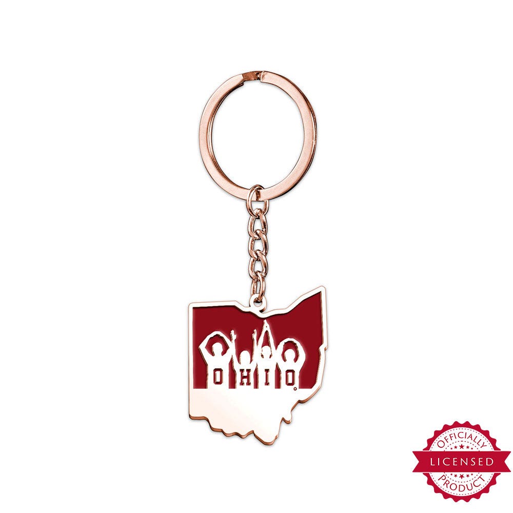 Ohio Color Enamel Outline Keychain
