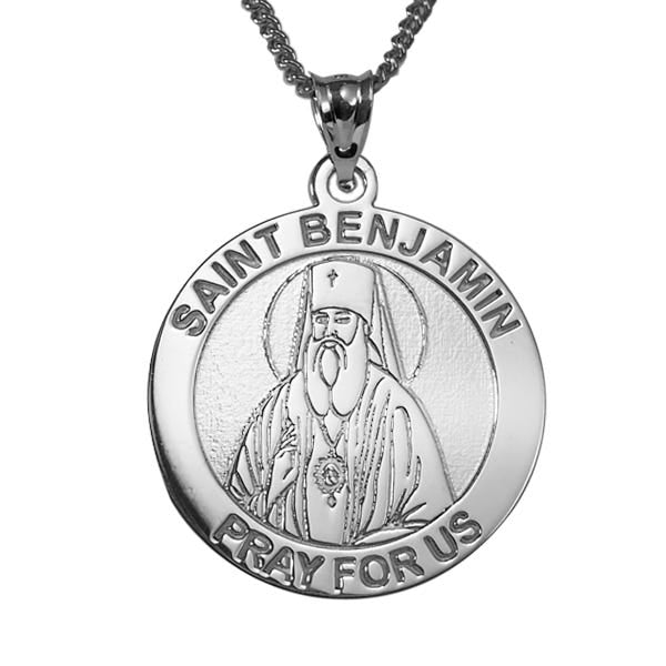 Saint Benjamin Round Religious Medal