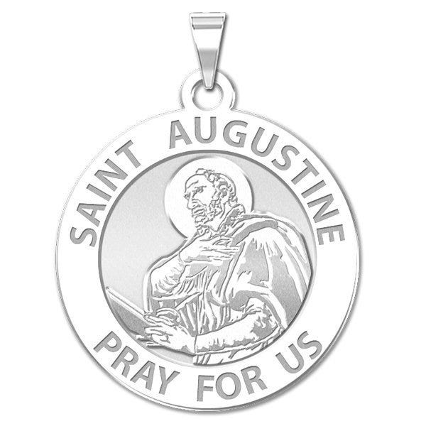 Saint Augustine of Hippo Round Religious Medal "EXCLUSIVE"